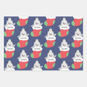 かわいいシャーククリスマスストッキング ラッピングペーパーシート (正面)