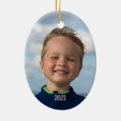 かわいいシャーククリスマスセラミックオーナメント セラミックオーナメント (裏面)