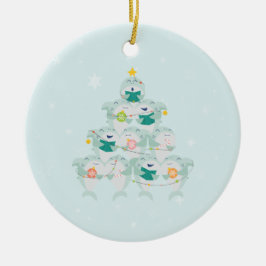 かわいいシャーククリスマスツリーセラミックオーナメント セラミックオーナメント