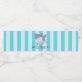 かわいいシャークテーマボーイズ誕生日パーティー ペットボトルラベル (シングルラベル)