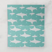 かわいいシャークハートグリーンベビーシャワー座席表 プレイスカード (内部開封)