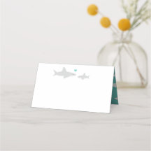 かわいいシャークハートグリーンベビーシャワー座席表