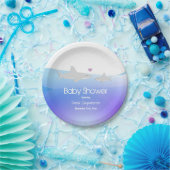 かわいいシャークパープル海 |ベビーシャワープレート ペーパープレート (パーティー)