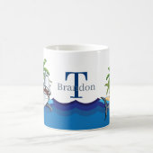 かわいいシャーク追加モノグラムコーヒーマグ コーヒーマグカップ (中央)