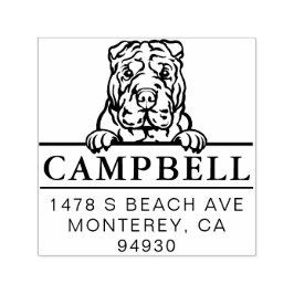 かわいいシャール平カスタム犬の住所スタンプ セルフインキングスタンプ