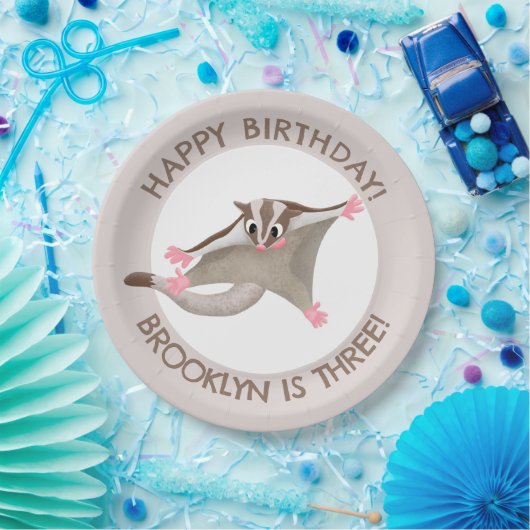 かわいいシュガーパーソナライズされたグライダーの誕生日 ペーパープレート (パーティー)