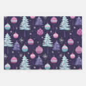 かわいいシュガープラムクリスマス ラッピングペーパーシート (正面3)