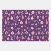 かわいいシュガープラムクリスマス ラッピングペーパーシート (正面)