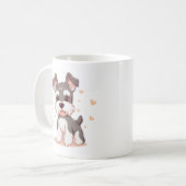 かわいいシュナウザーの子犬アート コーヒーマグカップ (正面左)