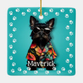 かわいいシュナウザー ペット セラミックオーナメント (裏面)