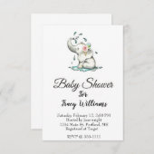 かわいいショアリングベビー象 招待状 (正面/裏面)