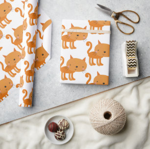 かわいいショウガの猫 – キッズラッピング紙 ラッピングペーパー