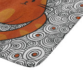 かわいいショウガ猫-ステンドグラスおよび渦巻 カッティングボード (角)