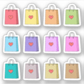 かわいいショッピングバッグ 買い物記録 ショッピング中毒 計画帳 シール (正面)