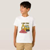 かわいいショベルカーの建設トラックの少年たち I Dig You Tシャツ (正面フル)