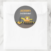 かわいいショベル建築誕生日パーティーラベル ラウンドシール (バッグ)