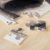 かわいいショートヘアブラックキャットジグソーパズル ジグソーパズル (側面)