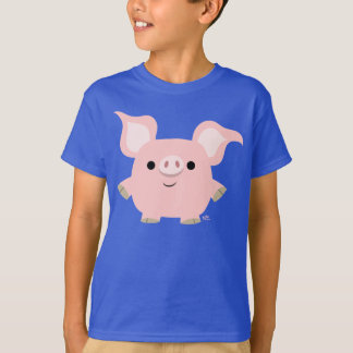 かわいいショートマンガ豚の子どもTシャツ Tシャツ