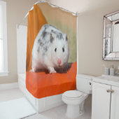 かわいいシリアのハムスターの白い黒によって斑点を付けられるおもしろいなペット シャワーカーテン (インサイチュ)