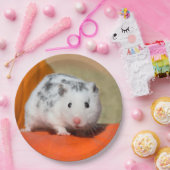 かわいいシリアのハムスターの白い黒によって斑点を付けられるおもしろいなペット ペーパープレート (パーティー)