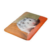 かわいいシリアハムスターの白い斑点のあおもしろいるペット バスマット (アングル)