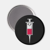 かわいいシリンジショット医療用幸せ顔 マグネット (正面/裏面)