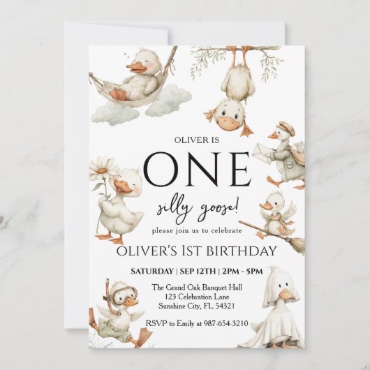 かわいいシリーゴース！ シリーゴースの１パーティー 招待状 (正面)