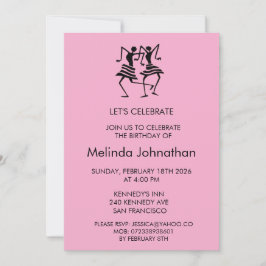 かわいいシルエットお祝い、誕生日招待状 招待状