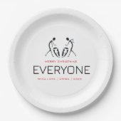 かわいいシルエットココナッツツリーパターンクリスマス ペーパープレート (正面)