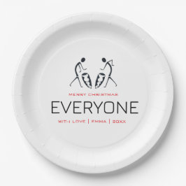 かわいいシルエットココナッツツリーパターンクリスマス ペーパープレート