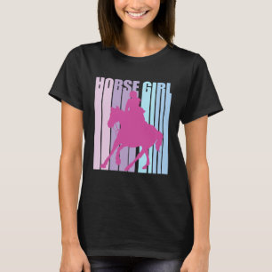 かわいいシルエット 馬に乗った 馬 乗馬 Tシャツ