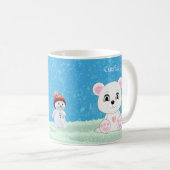 かわいいシロクマと雪だるまのコーヒーマグ コーヒーマグカップ (正面右)
