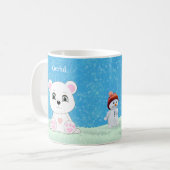 かわいいシロクマと雪だるまのコーヒーマグ コーヒーマグカップ (正面左)