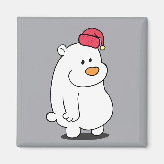 かわいいシロクマのキャラクターマグネット マグネット (正面)