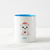 かわいいシロクマのキャラクター ツートーンマグカップ (中央)