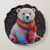 かわいいシロクマ ラウンドクッション (裏面)