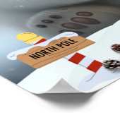 かわいいシロクマinスノーブルーハットアートパーソナライズされた|過去記事 ポスター (角)