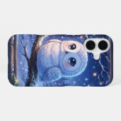 かわいいシロフクロウ 冬のスマホケース iPhone 16ケース (裏面横)