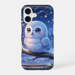 かわいいシロフクロウ 冬のスマホケース iPhone 16ケース