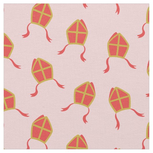 かわいいシンタークラスミーターon light pink ファブリック (クローズアップ)