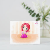 かわいいシンディーアニメマンガカラフルチビ（小さくかわいく書いた感じ） ポストカード (スタンド正面)