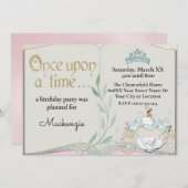 かわいいシンデレラ童話の本 招待状 (正面/裏面)