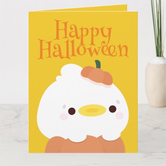 かわいいシンプルおもしろいハローウィンパーティ サンキューカード (正面)