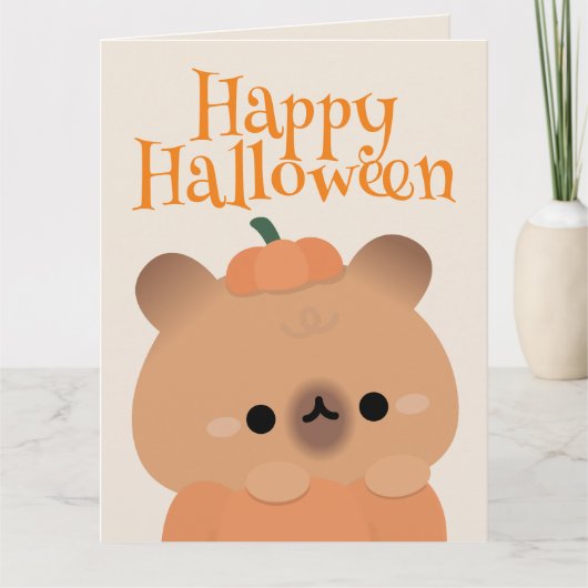 かわいいシンプルおもしろいハローウィンパーティ サンキューカード (正面)