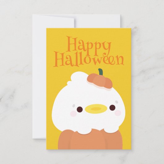 かわいいシンプルおもしろいハローウィンパーティ サンキューカード (正面)