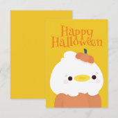 かわいいシンプルおもしろいハローウィンパーティ サンキューカード (正面/裏面)