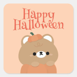 かわいいシンプルおもしろいハローウィンパーティ スクエアシール