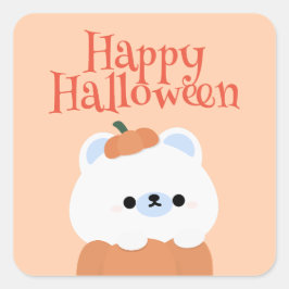 かわいいシンプルおもしろいハローウィンパーティ スクエアシール