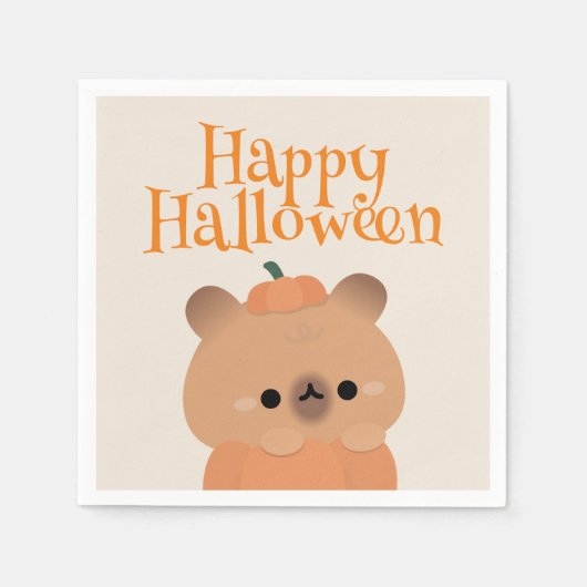 かわいいシンプルおもしろいハローウィンパーティ スタンダードカクテルナプキン (正面)