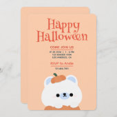 かわいいシンプルおもしろいハローウィンパーティ 招待状 (正面/裏面)